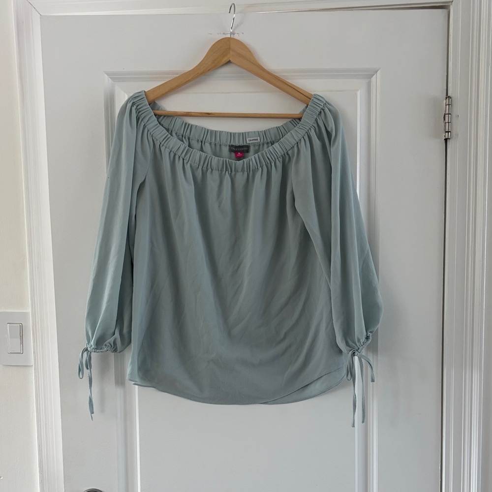 Vince Camuto Light Blue Off-Shoulder Blouse
